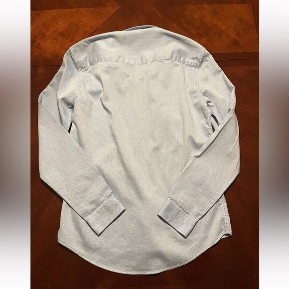 VERSACE COLLECTION Shirt Size 39 Trend  Button Up  Dressy Luxury Blue Print - Picture 8 of 13